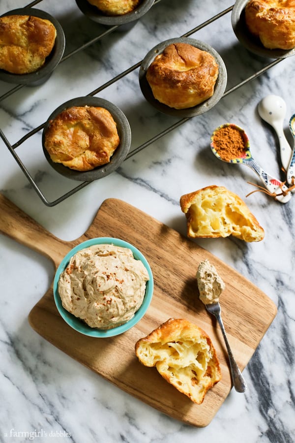 Pumpkin Pie Spiced Butter on a popover