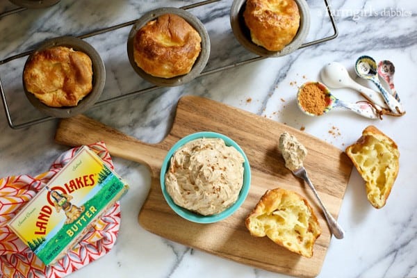 popovers, Whipped Pumpkin Butter, and a box of land o lakes butter