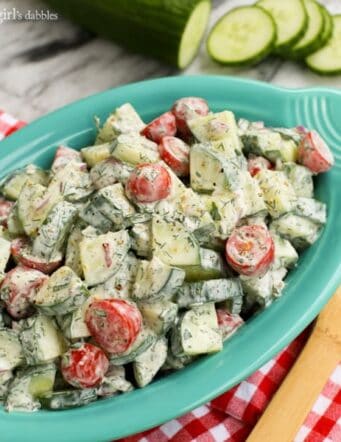Cucumber and Tomato Salad with Creamy Herb Dressing