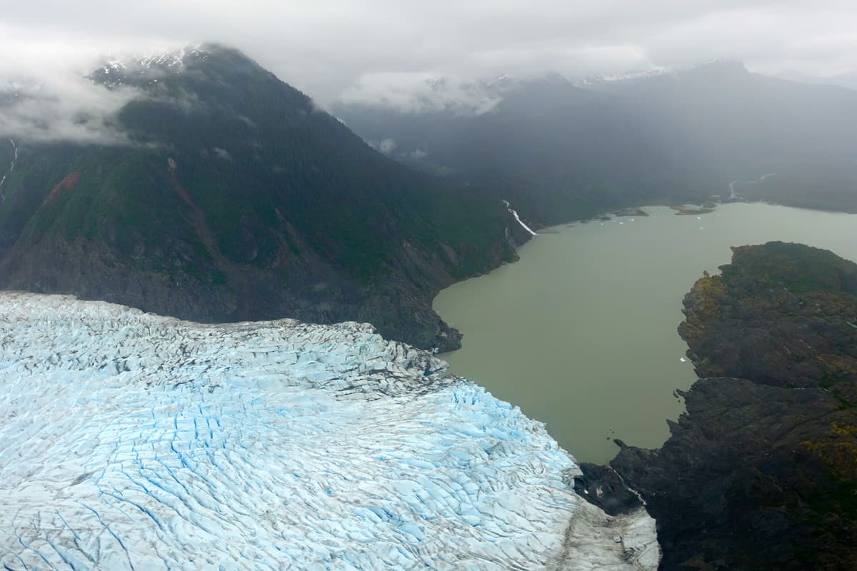 Juneau, Alaska seen from a helicopter