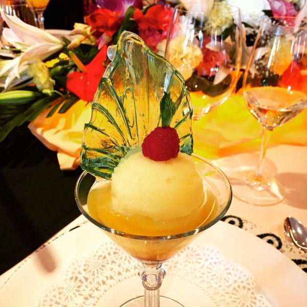 Lemon Sorbet with Candied Orange Peel on the Ruby Princess with Princess Cruises