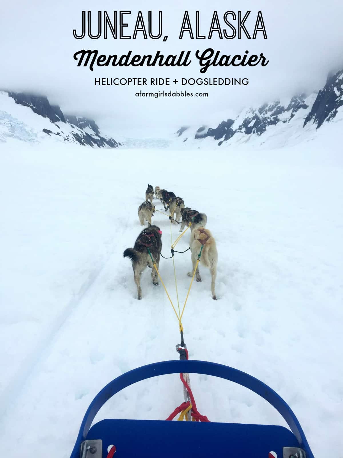 pinterest image of Juneau, Alaska + Mendenhall Glacier