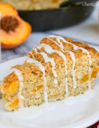 Peach Streusel Coffee Cake in a Skillet