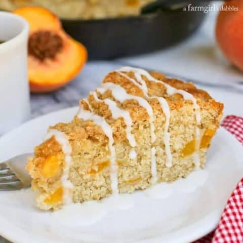 Peach Streusel Coffee Cake in a Skillet