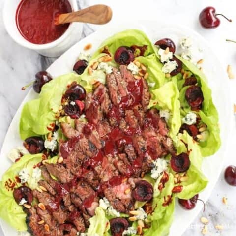 Grilled Steak Salad with Cherry-Chipotle Balsamic Vinaigrette
