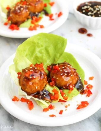 Baked Chicken Meatballs with Sweet Oyster Sauce