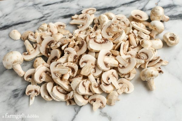 fresh sliced mushrooms