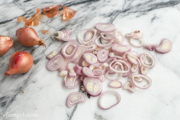 shallots, whole and sliced