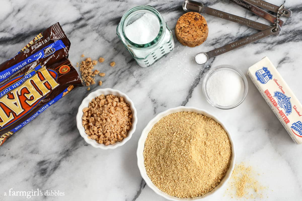 ingredients for Graham Toffee Crust