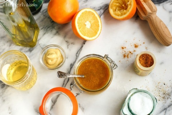 ingredients for the Orange-Curry Vinaigrette