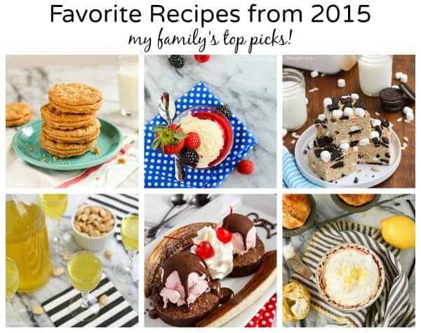 Favorite Recipes from 2015 chosen by the author's family