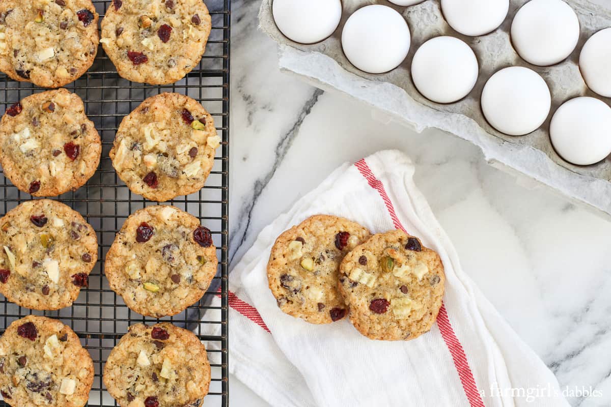 Cookies and a carton of eggs