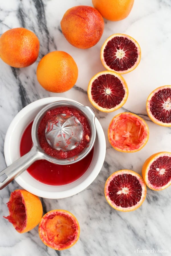 Blood Oranges being juiced