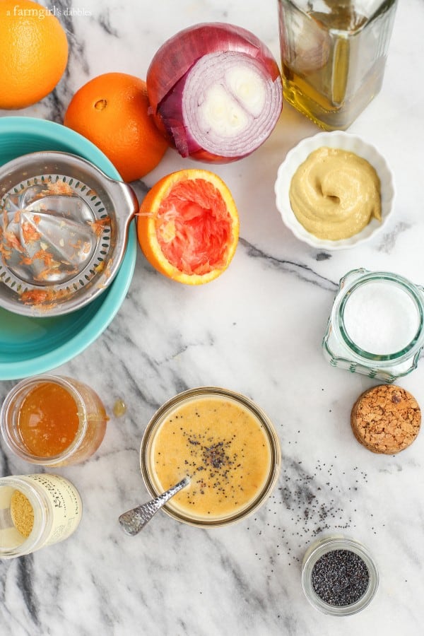 ingredients for making Orange Poppy Seed Dressing