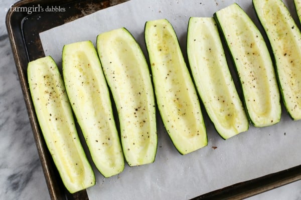 salted and peppered Zucchini