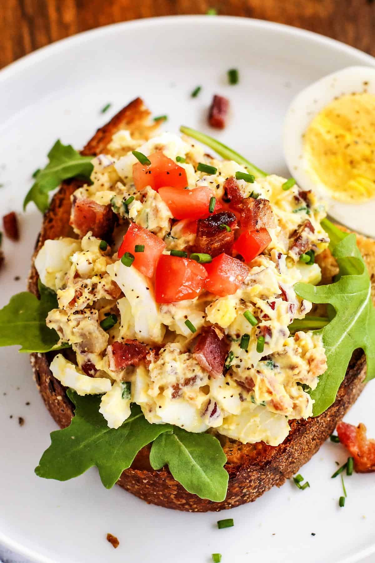 Breakfast Egg Salad with Bacon on toast