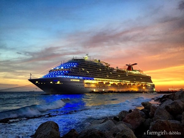 a cruise ship docked in Curaçao