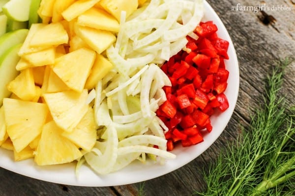 Green Apple, Pineapple, and Fennel Salad ingredients