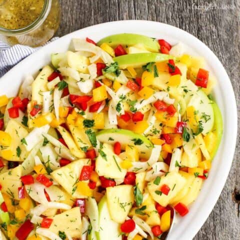 Green Apple, Pineapple, and Fennel Salad with Honey Ginger Dressing