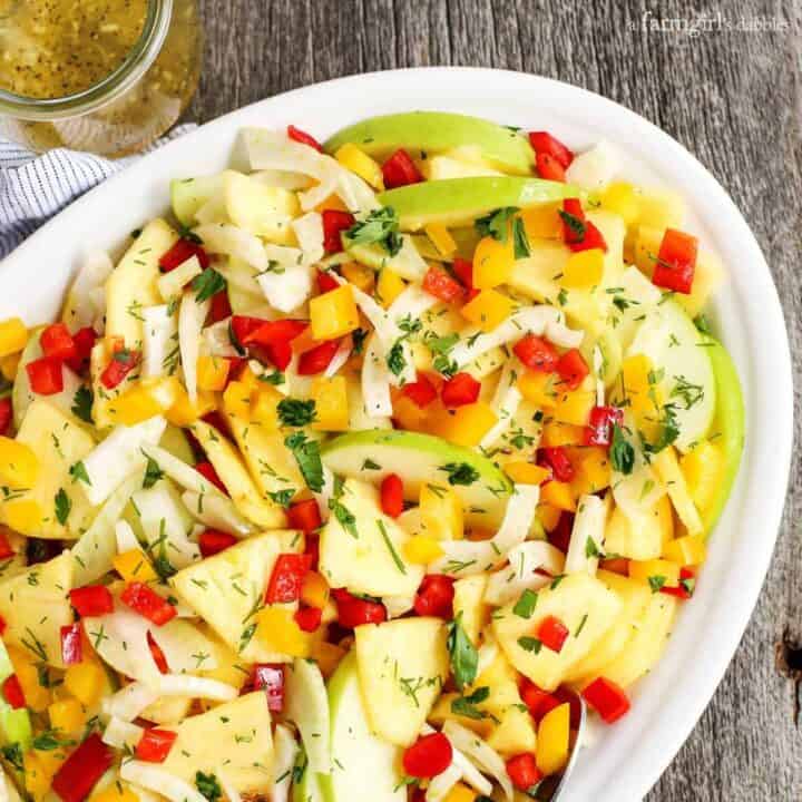 Green Apple, Pineapple, and Fennel Salad with Honey Ginger Dressing