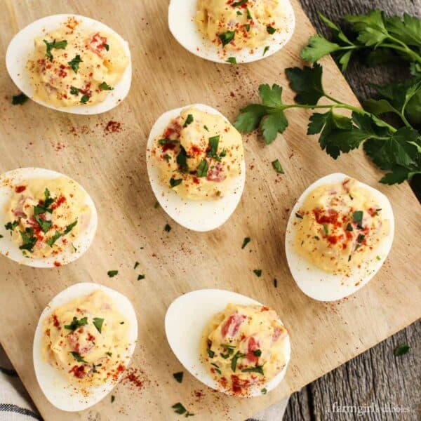 Smoky Tomato Deviled Eggs