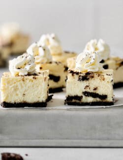 Front view of Oreo cheesecake bites