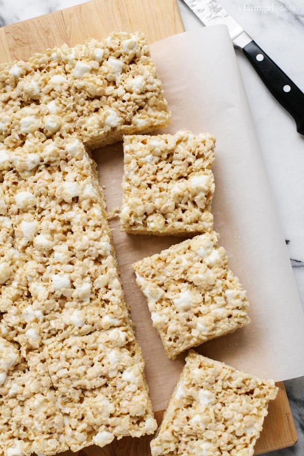 sliced Rice Krispies Bars