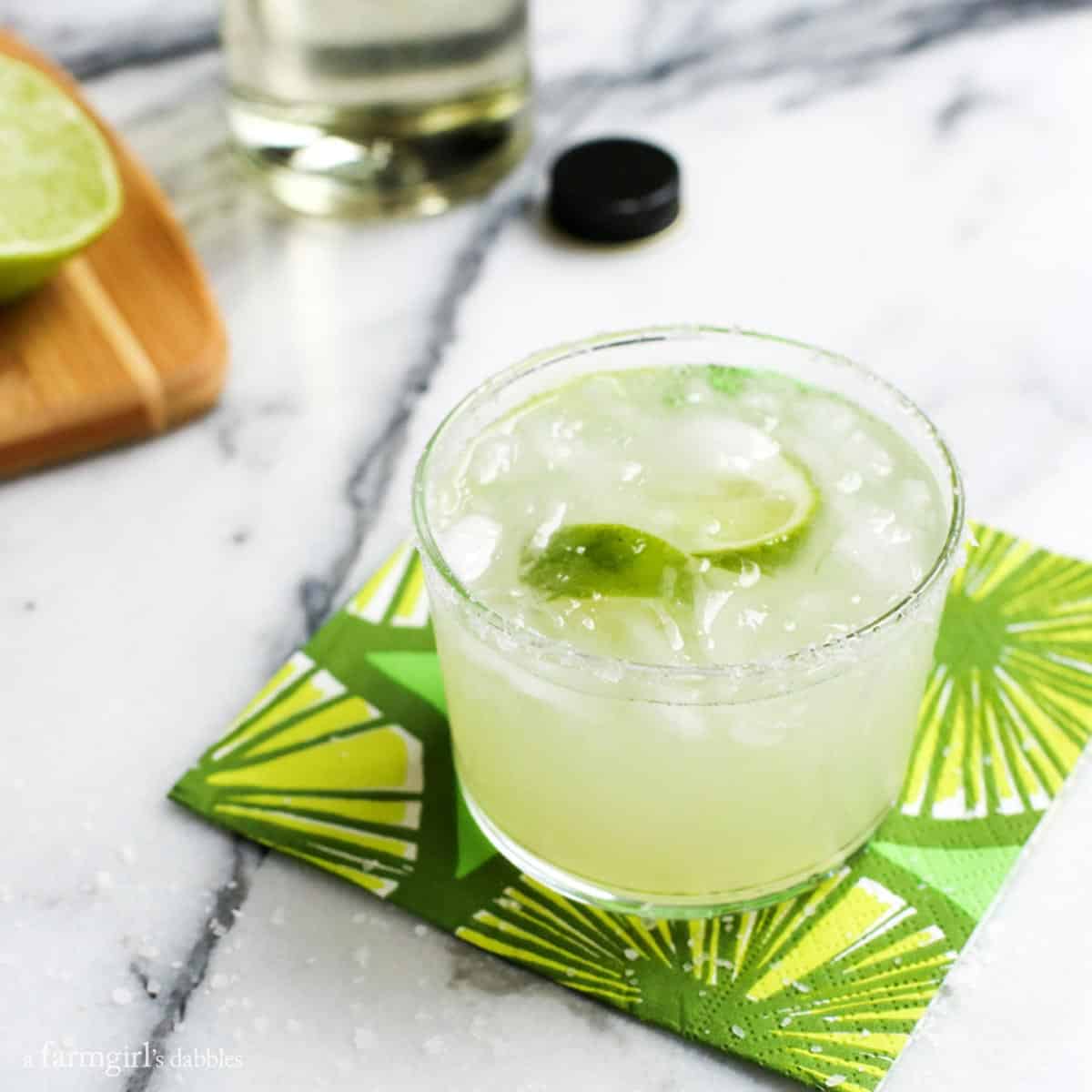 Margaritas on a lime napkin