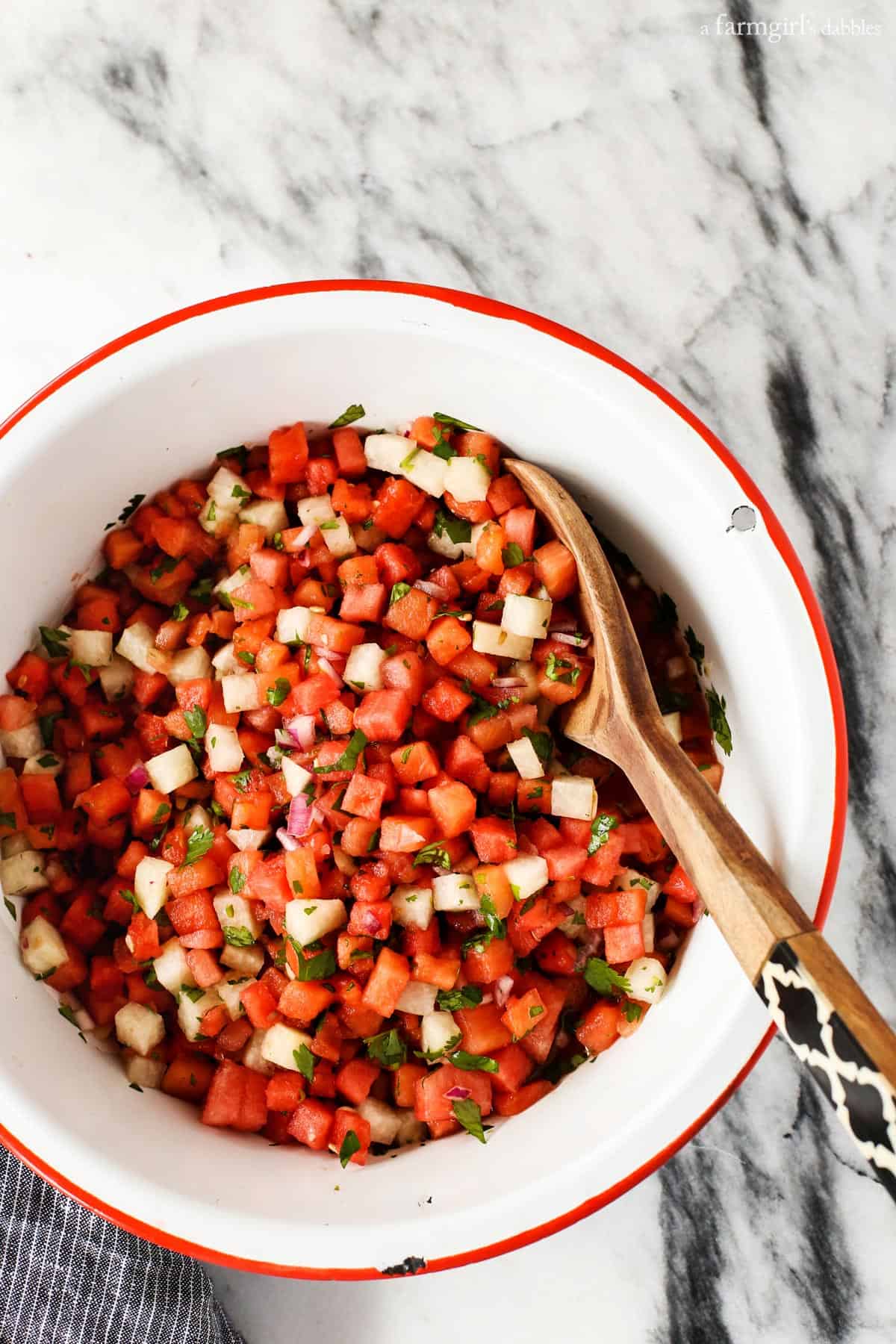 Watermelon Jicama Salsa {Carnival Breeze + Curaçao} a farmgirl's dabbles