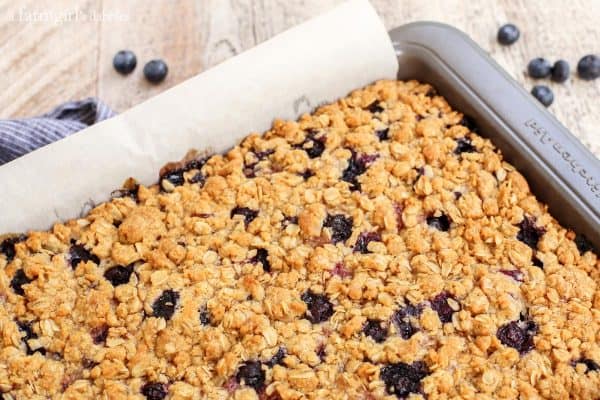 unsliced Blueberry Oat Crumble Bars