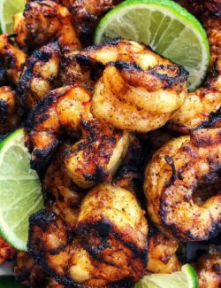 margarita grilled shrimp and fresh limes