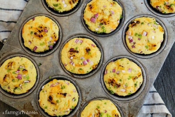 Sweet Corn Muffins in a muffin pan