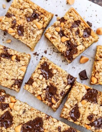 Butterscotch Chocolate Chunk Blondies with Smoked Salt