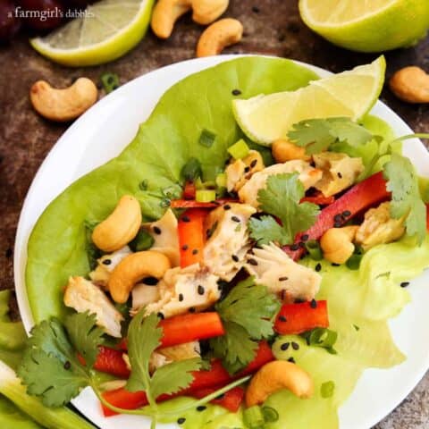 Cashew and Curry Tilapia Lettuce Wraps