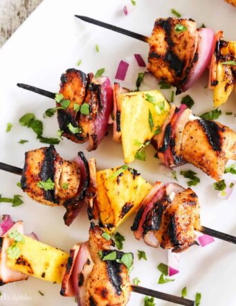 Grilled Hawaiian Chicken Chili Kebabs
