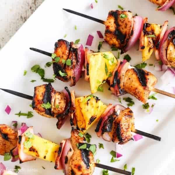 Grilled Hawaiian Chicken Chili Kebabs