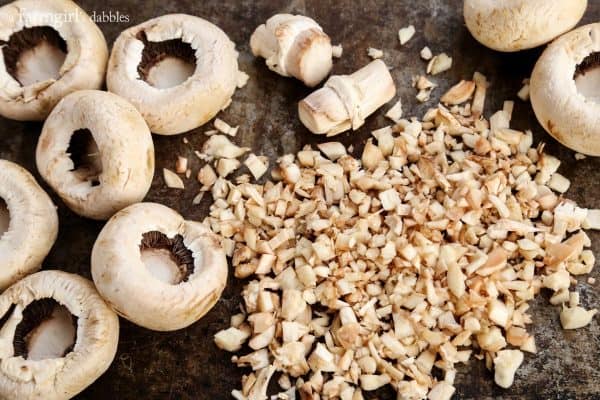 mushrooms with their stems removed