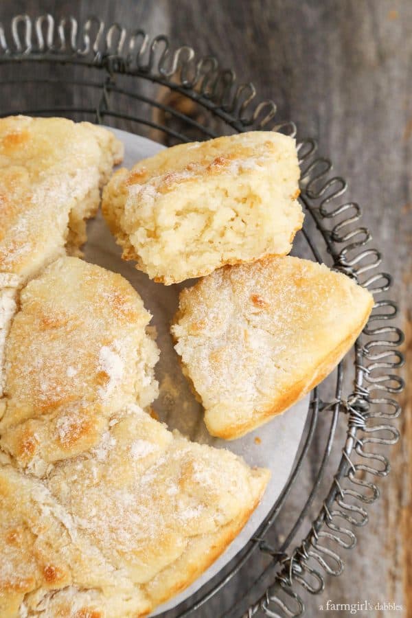 Touch of Grace Biscuits on a cake stand