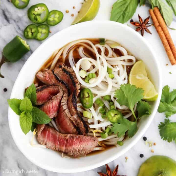 A bowl of Grilled Beef Pho