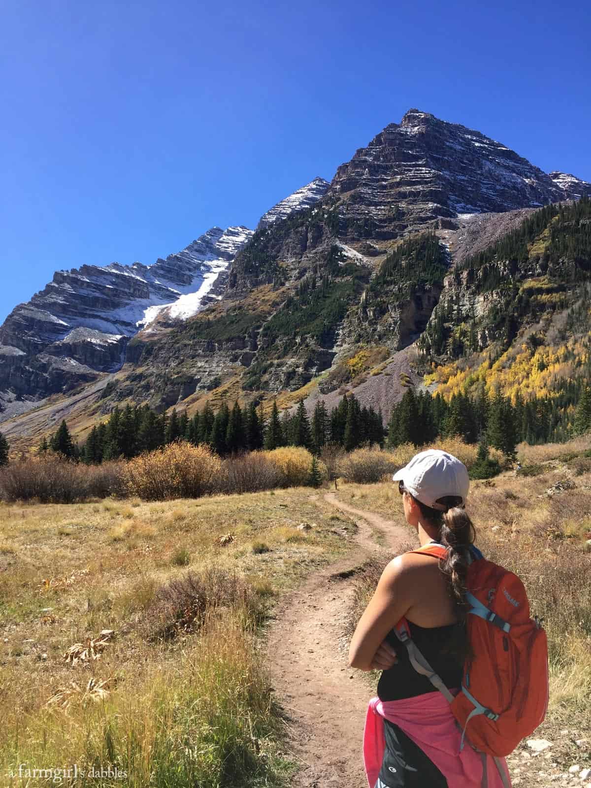 Hiking Maroon Bells near Aspen, CO