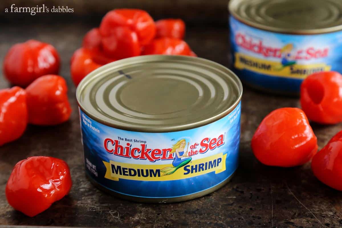 Chicken of the Sea medium shrimp can with peppadews