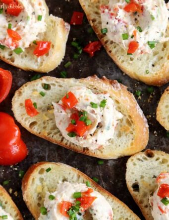 Creamy Shrimp and Peppadew Crostini