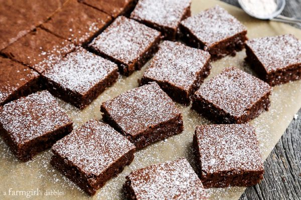 Gingerbread Brownies cut into squares