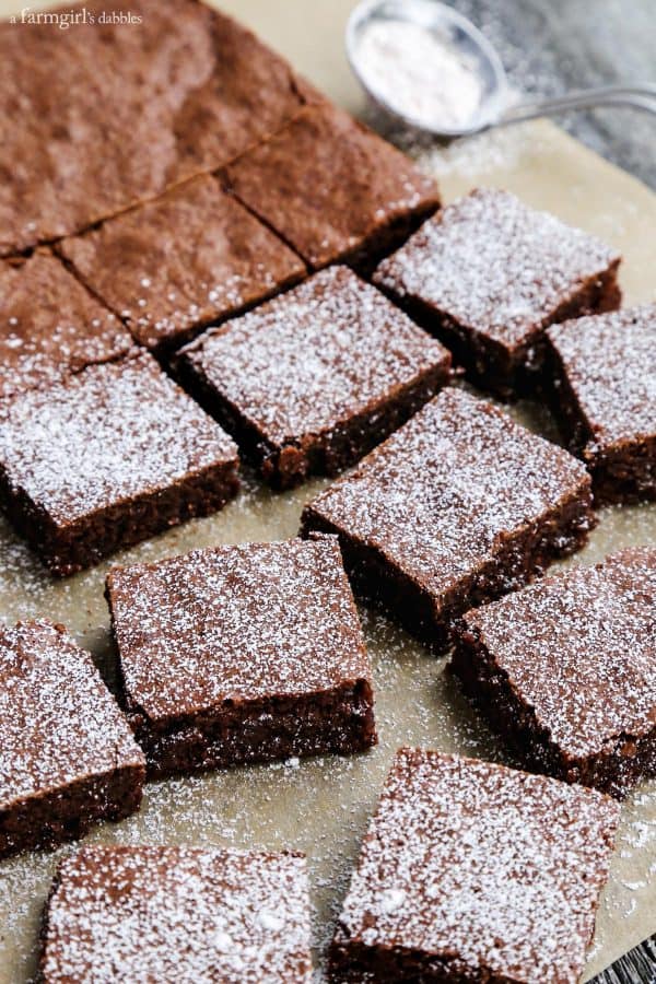 Gingerbread Brownies on parchment paper