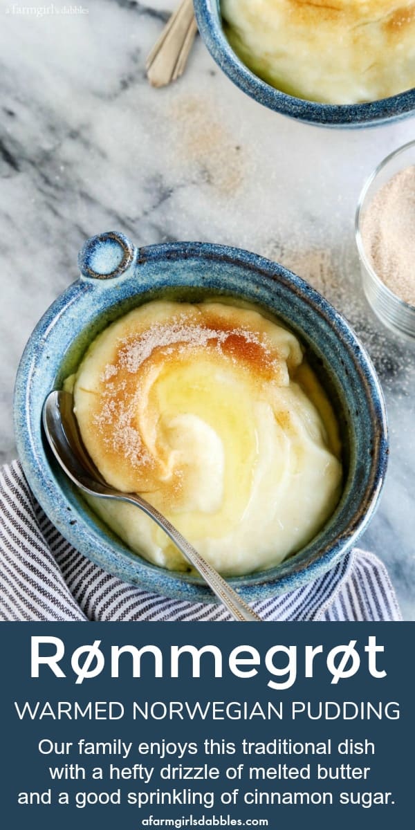 pinterest image of Rømmegrøt {Norwegian pudding}