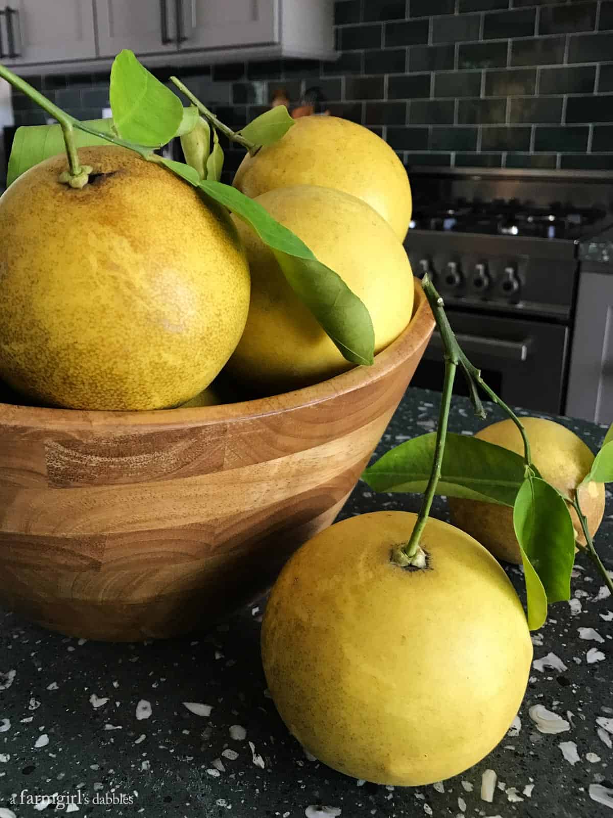 a bowl of grapefruit