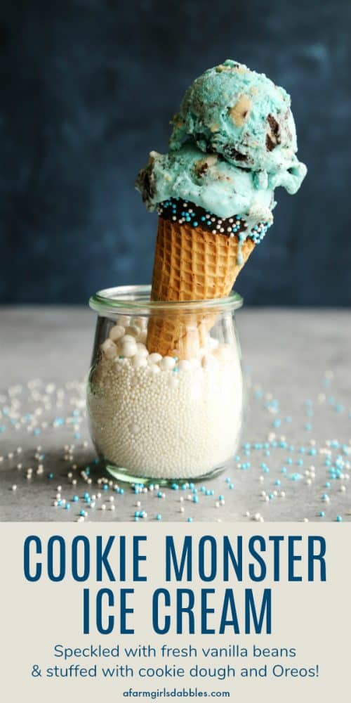 pinterest image of Cookie Monster Ice Cream