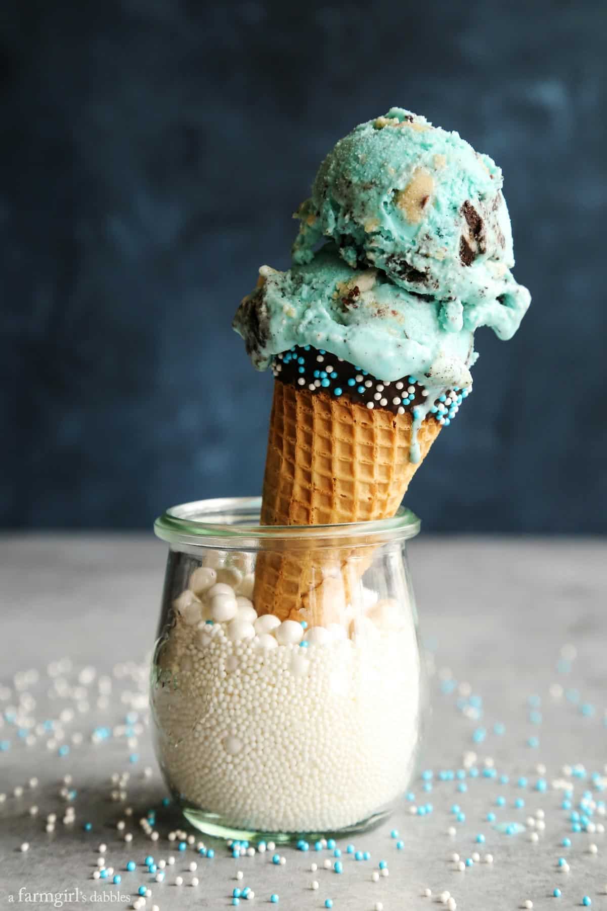 Cookie Monster Ice Cream in a cone