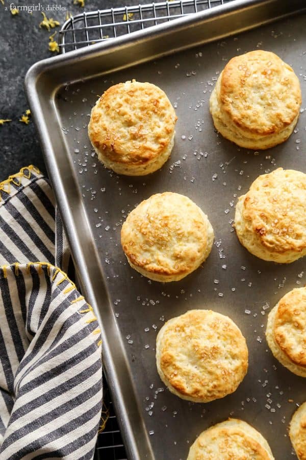 a pan of Lemon Cream Biscuits