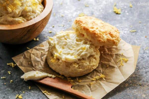 Lemon Cream Biscuits with lemon butter